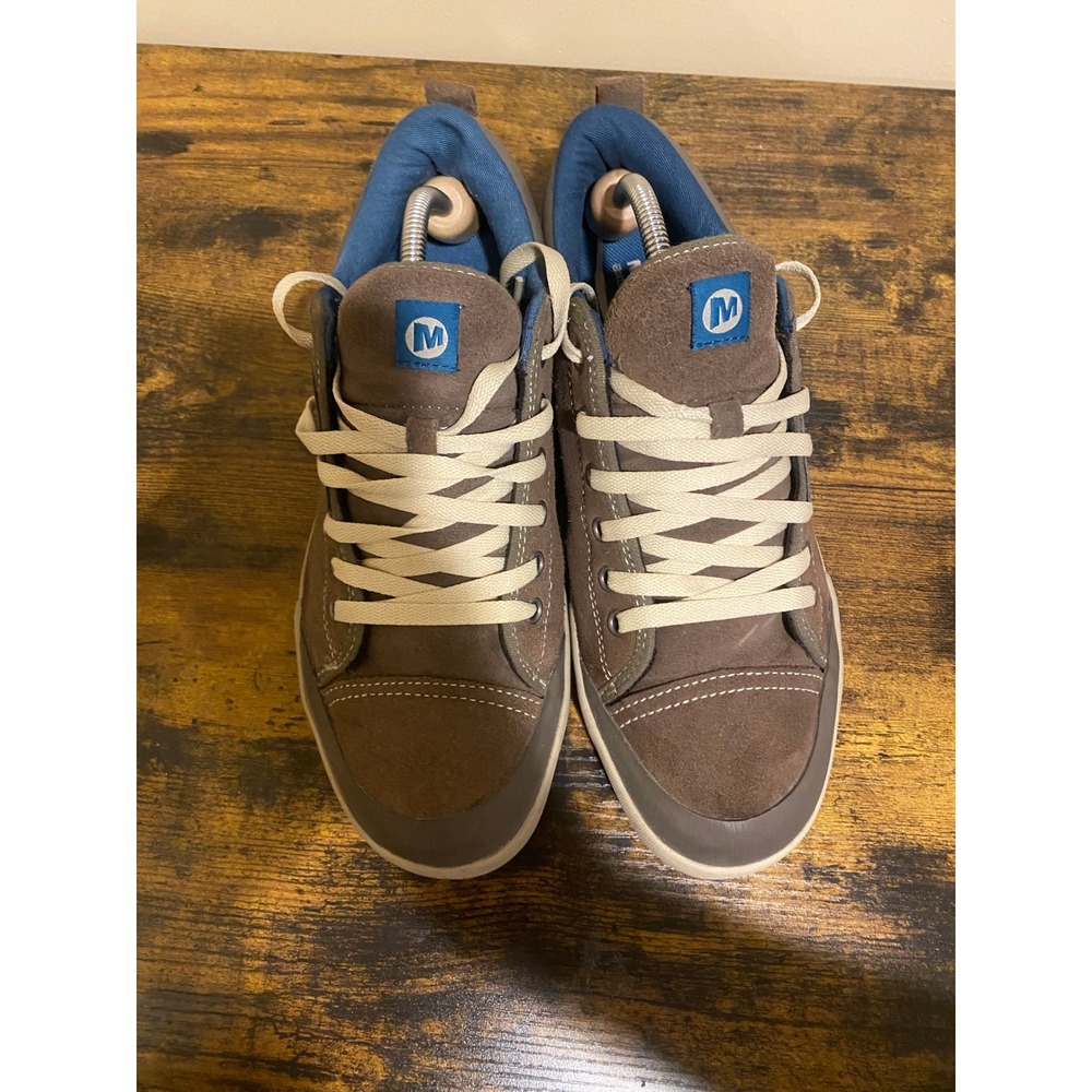 Merrell Brown Suede Blue Accent Lace Up Casual Sneakers Shoes Men's - Picture 6 of 11